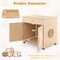 Cat Litter Box Enclosure with Scratching Doors Drawer Storage Natural